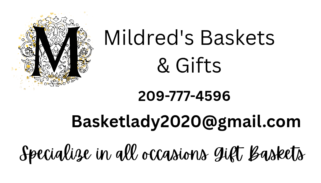 Mildred's Baskets & Gifts ornate M monogram and wordmark